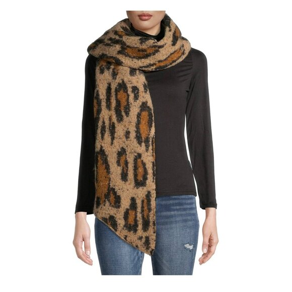 NWT Time and Tru Women's Leopard Print Stylish Winter Warm Fashion Blanket Scarf - Picture 4 of 4